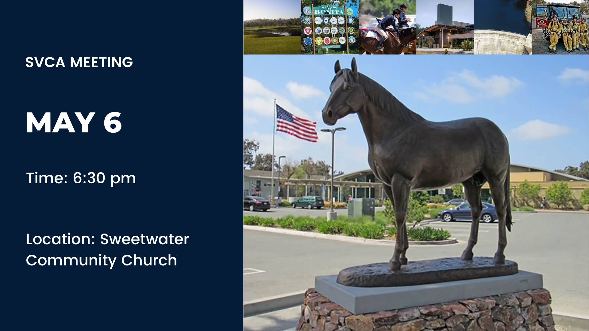 Please join the SVCA for their upcoming May 6 meeting to discuss news and important information on community topics. Read more.