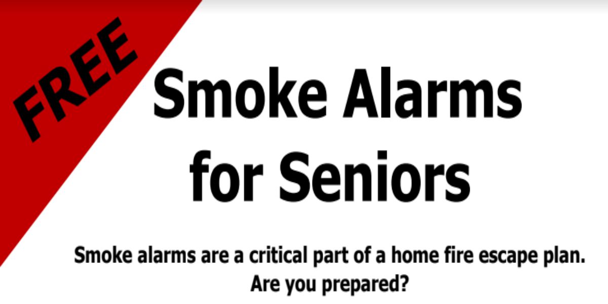 The Burn Institute provides free home smoke detectors/alarms  and installation to seniors over 62 years who own their own homes.