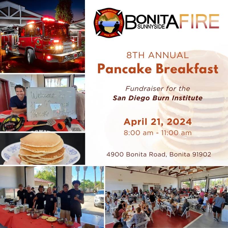 Bonita-Sunnyside FPD is holding its annual Pancake Breakfast FUNDRAISER on Sunday, April 21st at the Bonita Fire Station.